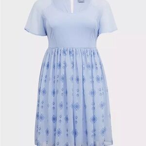Torrid Disney Frozen 2 Elsa Snowflake Chiffon dress, NWT size 14